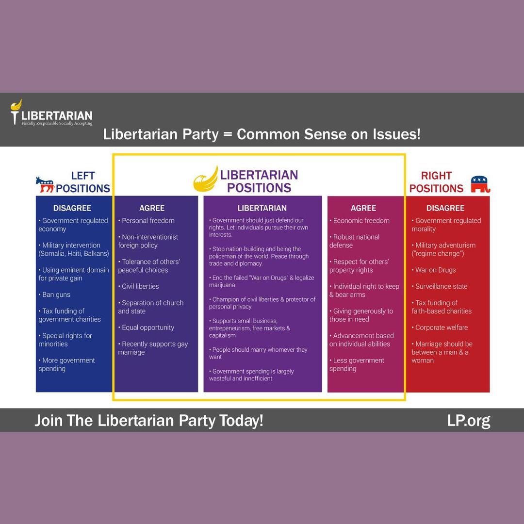 With the election coming up in the US I thought this guide on Libertarian Party stances would fit in here.
