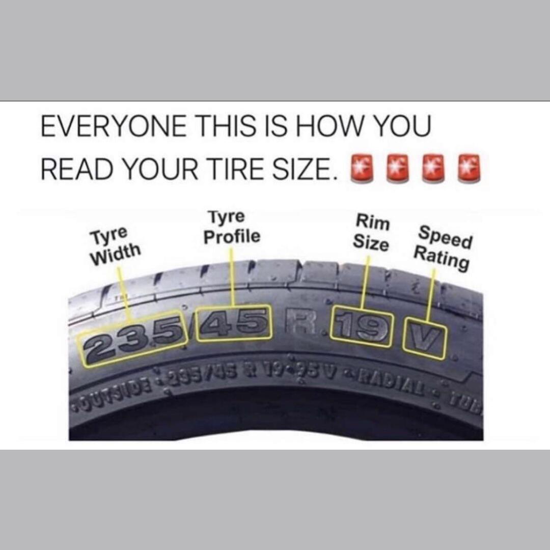 Tire sizes
