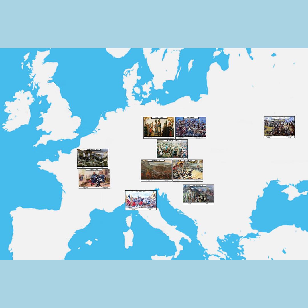 Locations of 10 largest battles in European history before 20th century