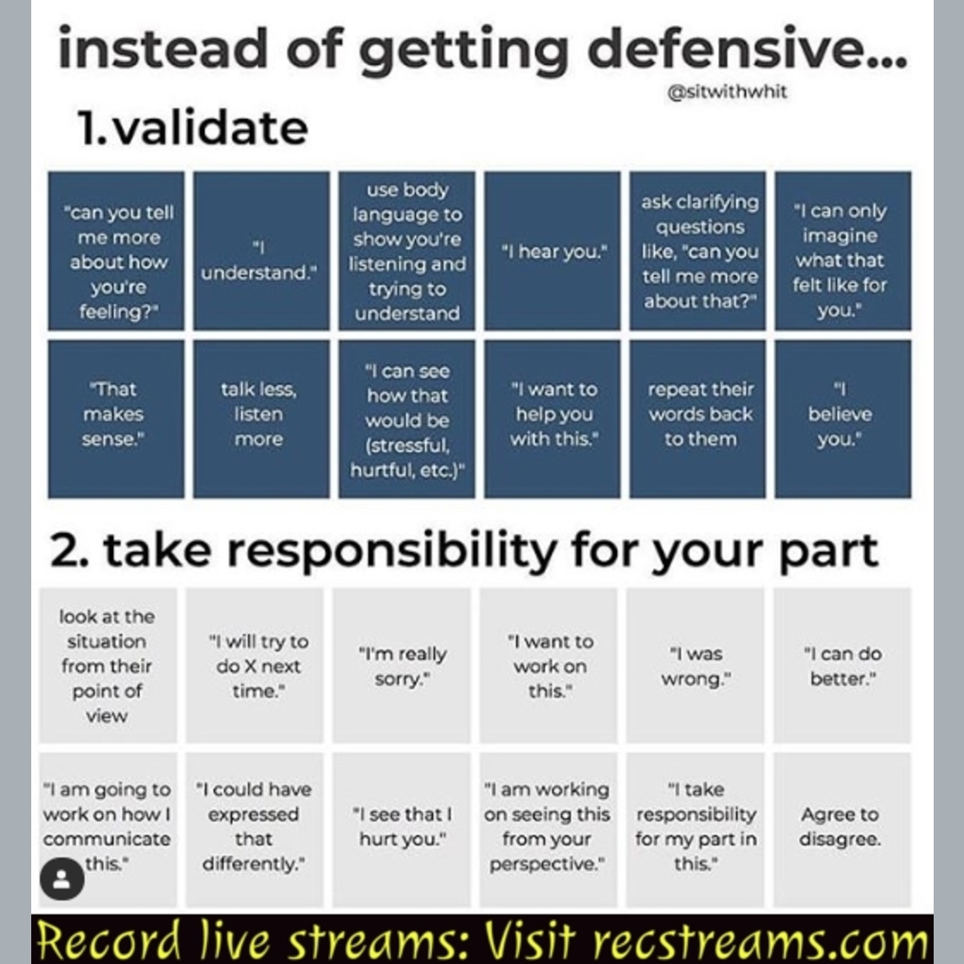 Instead of getting defensive...