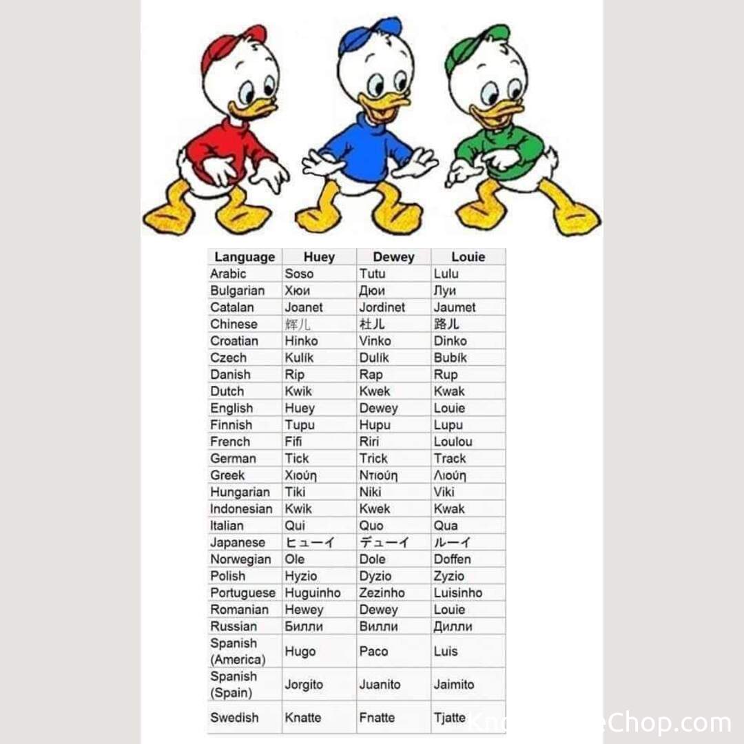 what-huey-dewey-louie-are-called-in-different-languages