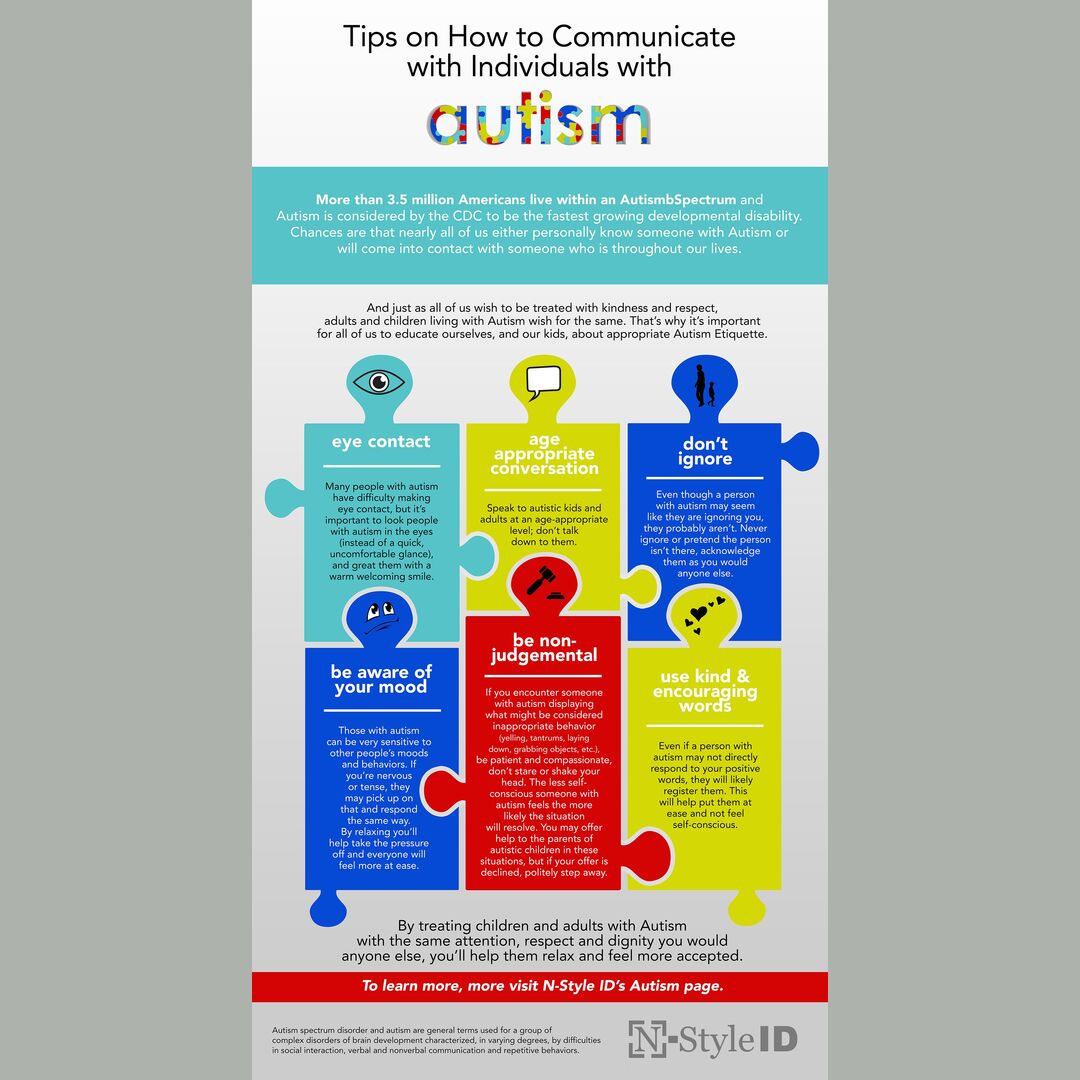 A guide on how to communicate with people who have Autism.