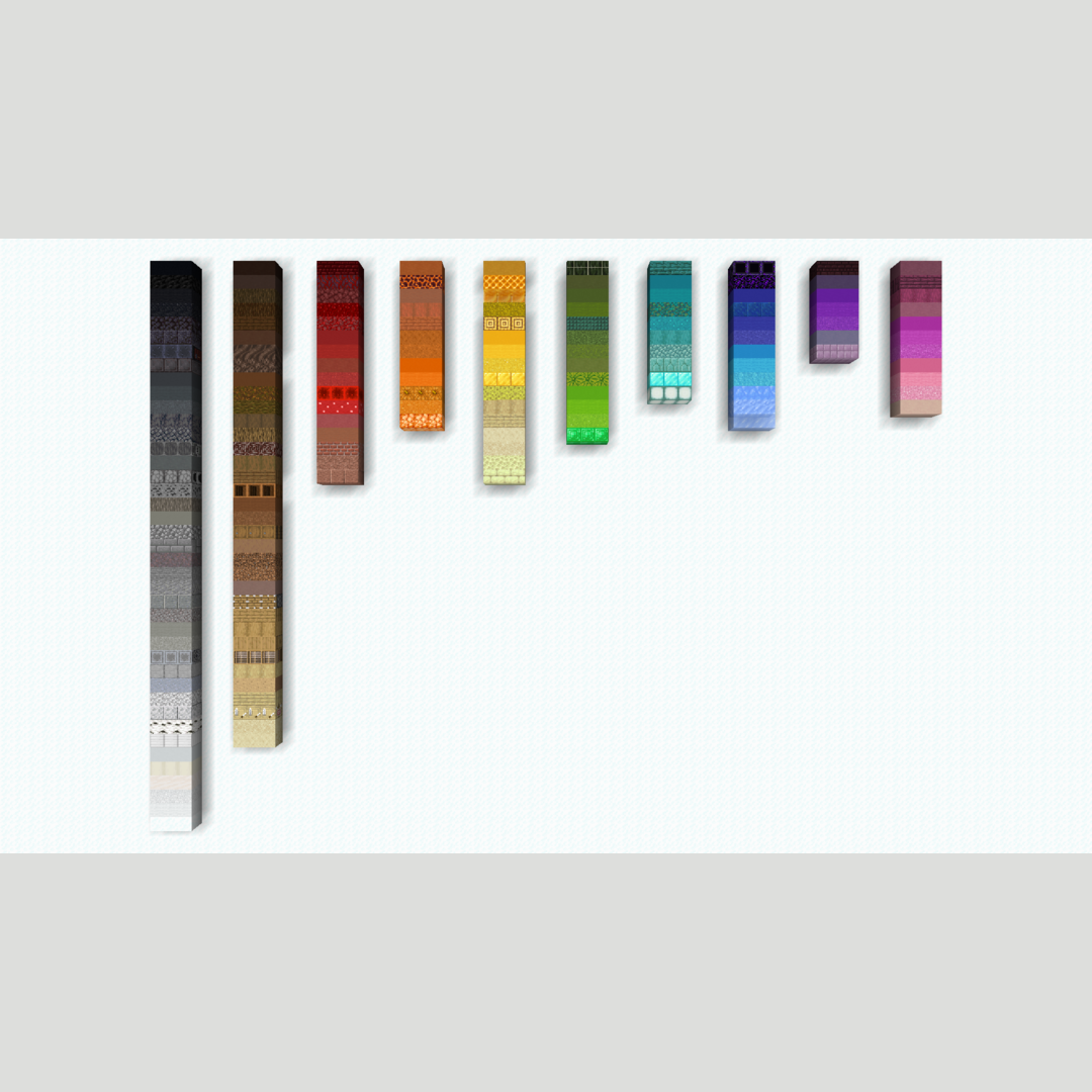 Colour spectrum of building blocks