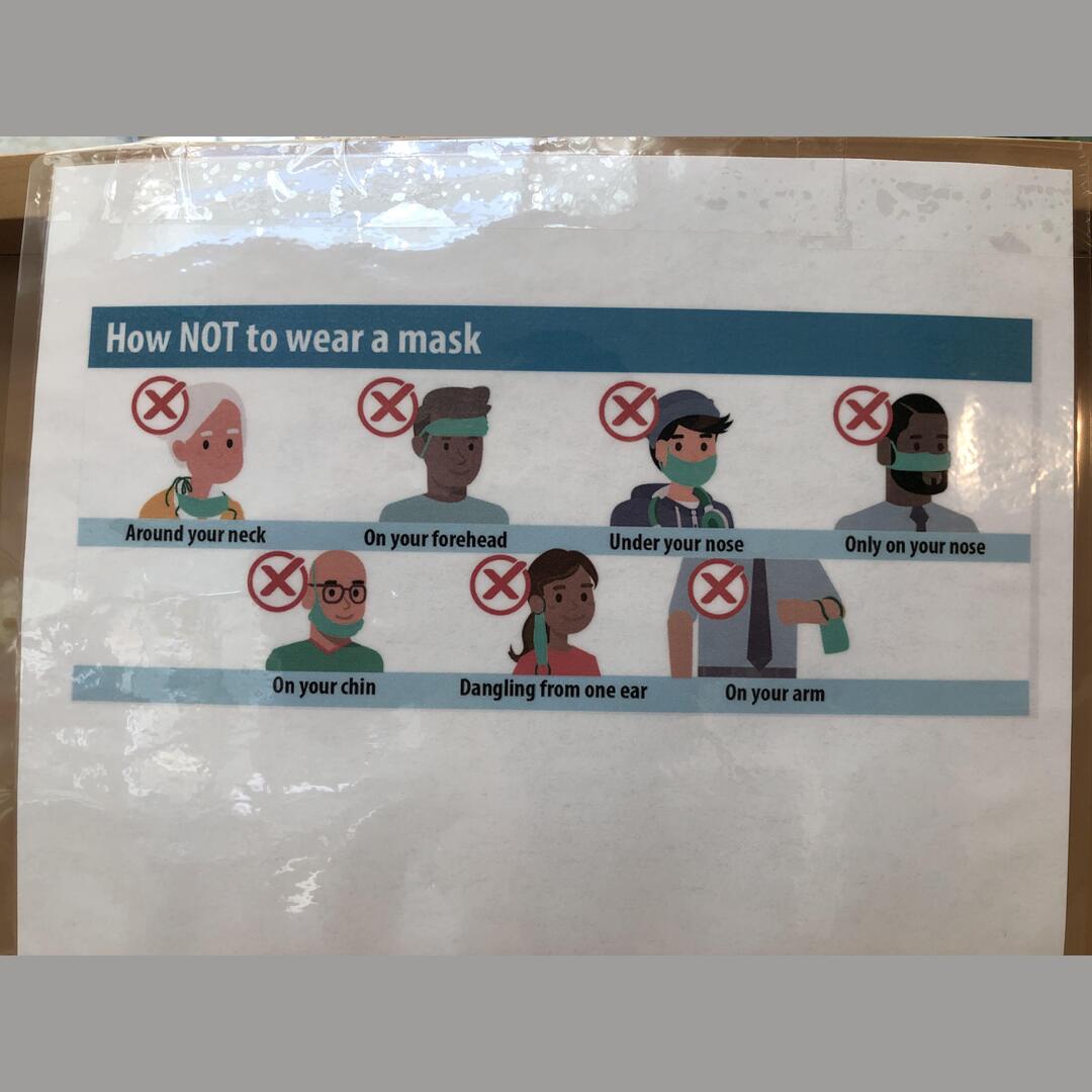 How not to wear a mask.