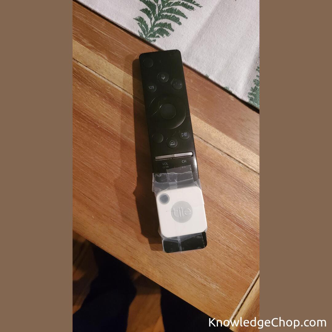 
I taped a Tile on our remote so the kids stop losing it