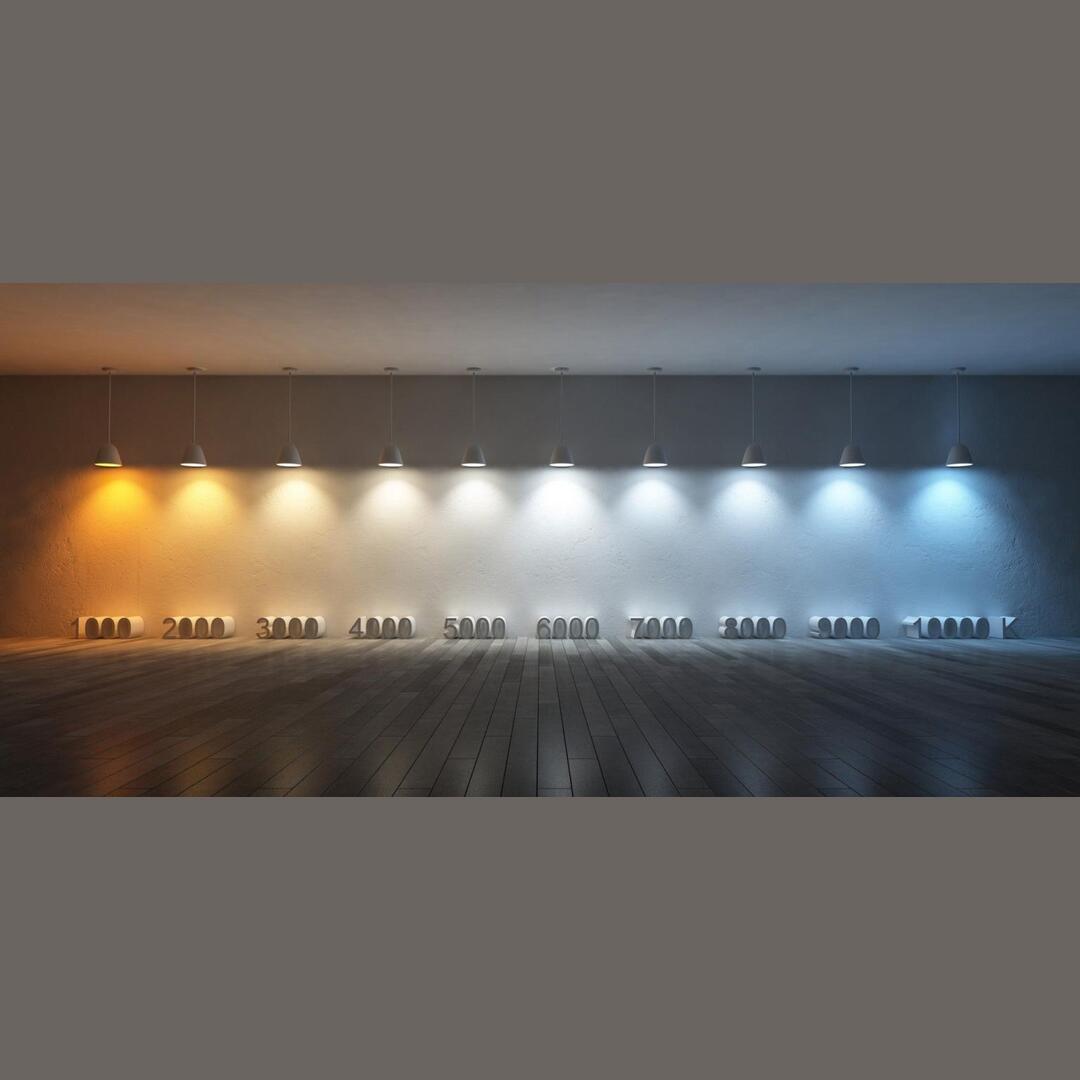 Light bulb color temperature chart.