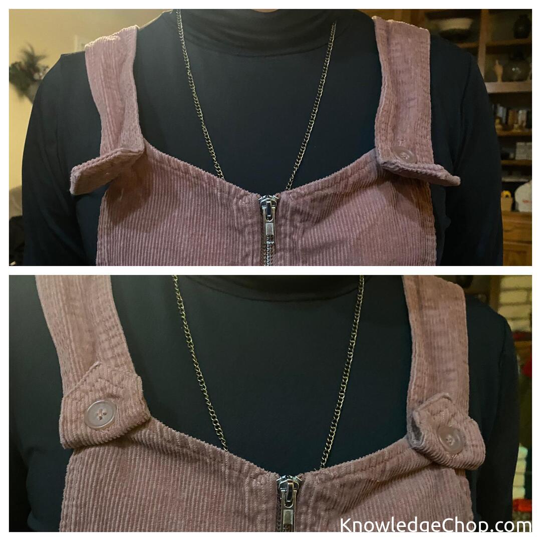 
Flyaway straps with extra button holes? Just flip and double button them!