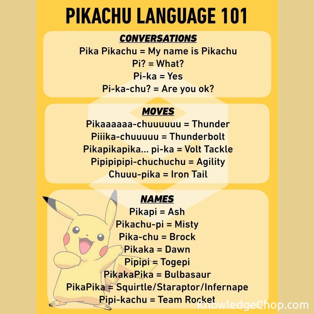The language of Pikachu. Shoutout to all the Pokémon lovers!